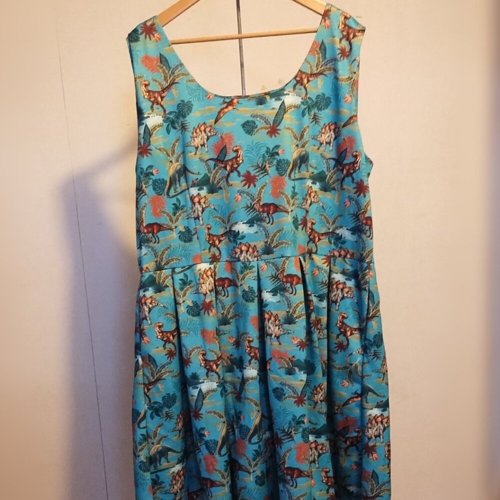 Dotty and Dolly Dinosaur Swing Dress | Plus Size